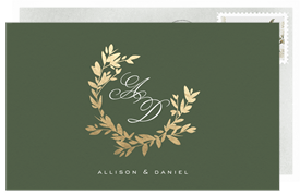 'Crescent Wreath' Wedding Thank You Note