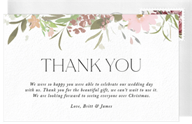 'Wistful Wildflowers' Wedding Thank You Note