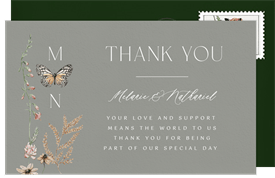 'Wildflower Meadow' Wedding Thank You Note