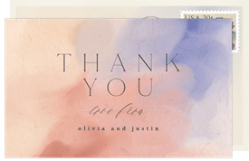 'Painterly Glow' Wedding Thank You Note