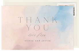 'Painterly Glow' Wedding Thank You Note