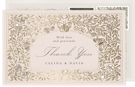 'Pearl Inlay' Wedding Thank You Note