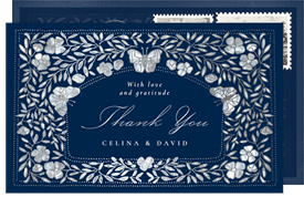 'Pearl Inlay' Wedding Thank You Note