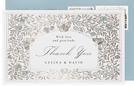 'Pearl Inlay' Wedding Thank You Note