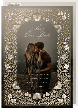 'Pearl Inlay' Wedding Save the Date