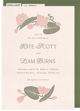 'Water Lilies' Wedding Invitation