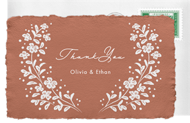 'Floral Toile' Wedding Thank You Note