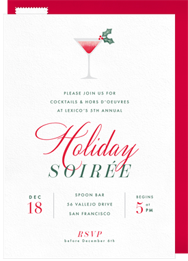 'Martini or Two' Holiday Party Invitation