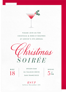 'Martini or Two' Christmas Party Invitation