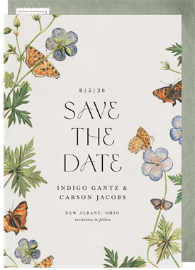 'Vintage Butterflies' Wedding Save the Date
