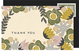 'Bold Garden' Wedding Thank You Note