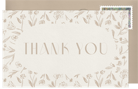 'Dancing Florals' Wedding Thank You Note