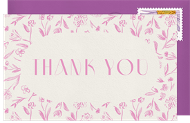 'Dancing Florals' Wedding Thank You Note