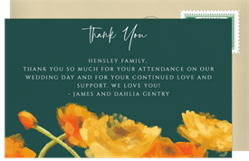 'Watercolor Ranunculus' Wedding Thank You Note