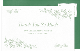 'Floral Fable' Wedding Thank You Note