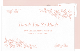 'Floral Fable' Wedding Thank You Note