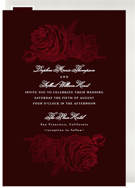 'Etched Vintage Rose' Wedding Invitation
