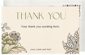 'Old World Charm' Wedding Thank You Note