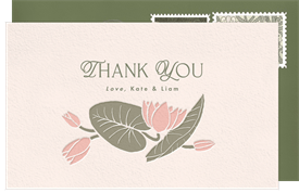'Water Lilies' Wedding Thank You Note