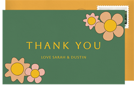 'Groovy Vibes' Wedding Thank You Note