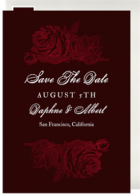 'Etched Vintage Rose' Wedding Save the Date
