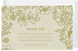 'Letterpress Florals' Wedding Thank You Note