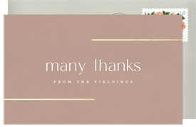 'Foil Accents' Wedding Thank You Note