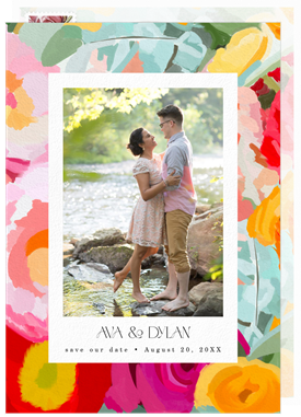 'Abstract Gouache Florals' Wedding Save the Date