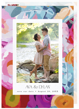 'Abstract Gouache Florals' Wedding Save the Date