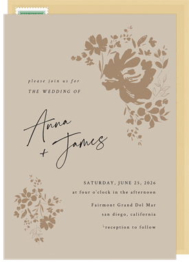 'Rustic Florals' Wedding Invitation