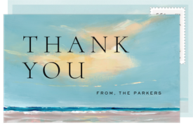 'Painterly Beach Scene' Entertaining Thank You Note