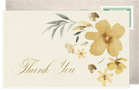 'Lush Blossoms' Wedding Thank You Note