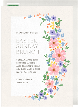 'Soft Flowers' Easter Invitation
