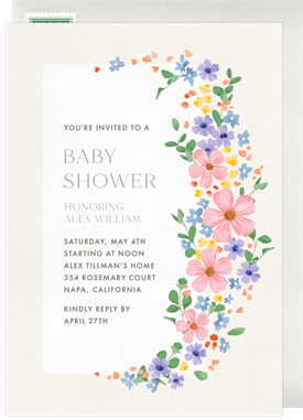 'Soft Flowers' Baby Shower Invitation