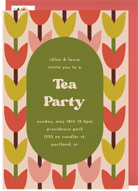 'Mod Tulips' Tea Party Invitation