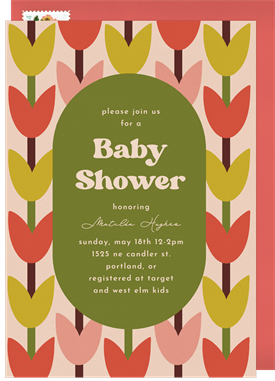 'Mod Tulips' Baby Shower Invitation