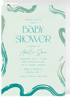 'Lively Brushstrokes' Baby Shower Invitation