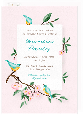'Spring Blossom' Garden party Invitation