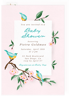 'Spring Blossom' Baby Shower Invitation