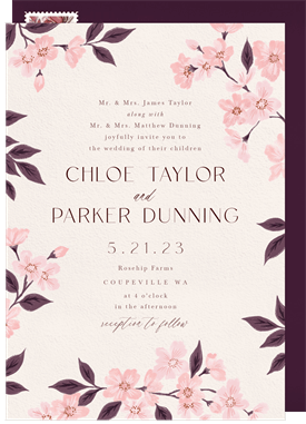 'Cherry Blossom Branches' Wedding Invitation