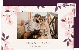 'Cherry Blossom Branches' Wedding Thank You Note
