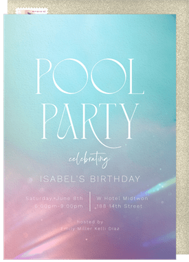 'Light Play' Pool Party Invitation