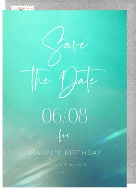 'Light Play' Pool Party Save the Date