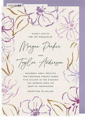 'Pastel Flowers' Wedding Invitation