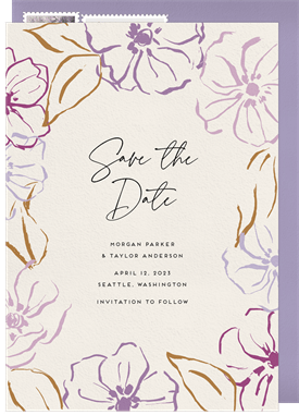 'Pastel Flowers' Wedding Save the Date