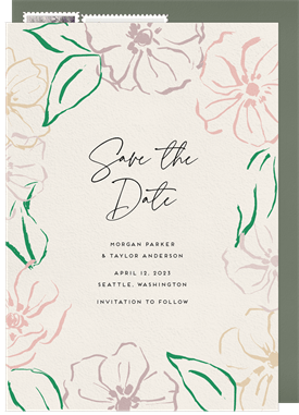 'Pastel Flowers' Wedding Save the Date