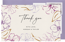 'Pastel Flowers' Wedding Thank You Note