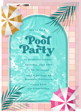 'Palm Springs Pool' Summer Party Invitation