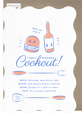 'Friendly Cookout' Entertaining Invitation