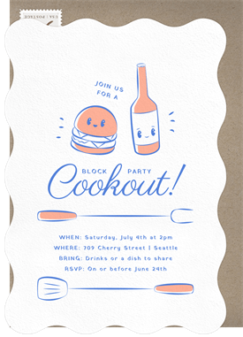 'Friendly Cookout' Fourth of July Invitation